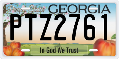 GA license plate PTZ2761