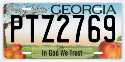 GA license plate PTZ2769