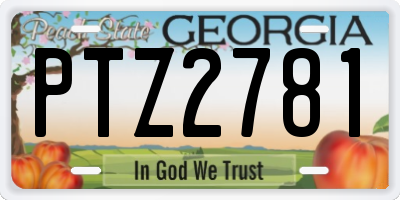 GA license plate PTZ2781
