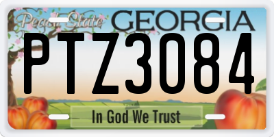 GA license plate PTZ3084
