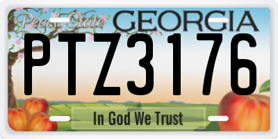 GA license plate PTZ3176