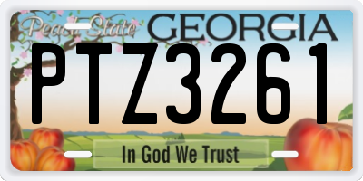 GA license plate PTZ3261