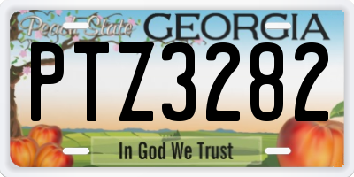 GA license plate PTZ3282