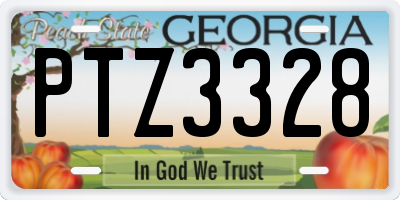 GA license plate PTZ3328