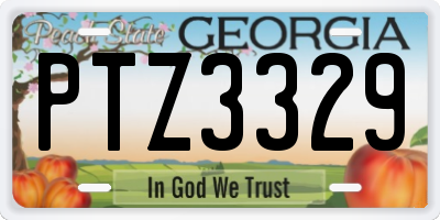 GA license plate PTZ3329