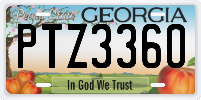 GA license plate PTZ3360
