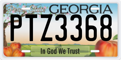 GA license plate PTZ3368