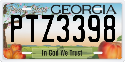 GA license plate PTZ3398