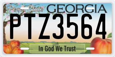 GA license plate PTZ3564