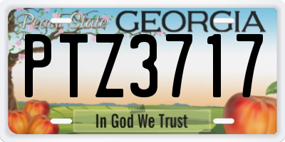 GA license plate PTZ3717