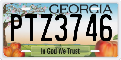 GA license plate PTZ3746