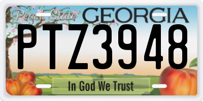 GA license plate PTZ3948
