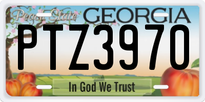 GA license plate PTZ3970