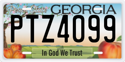 GA license plate PTZ4099