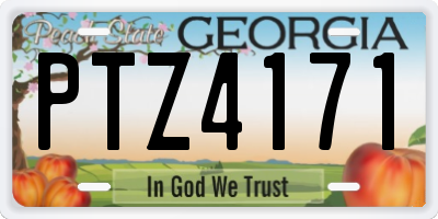 GA license plate PTZ4171