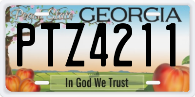 GA license plate PTZ4211