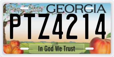GA license plate PTZ4214