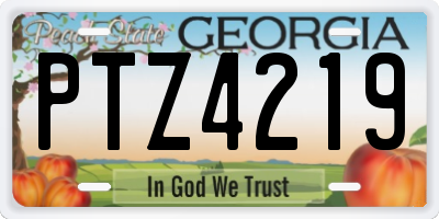 GA license plate PTZ4219