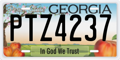 GA license plate PTZ4237