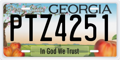 GA license plate PTZ4251