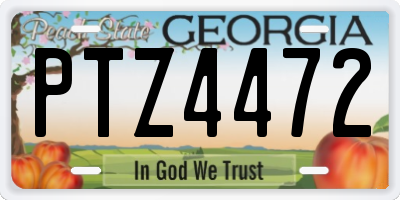 GA license plate PTZ4472