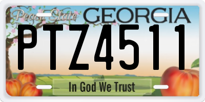 GA license plate PTZ4511