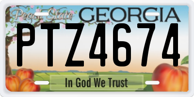 GA license plate PTZ4674