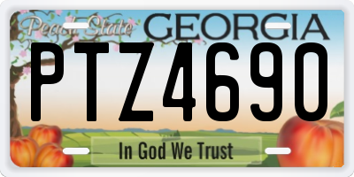GA license plate PTZ4690