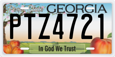 GA license plate PTZ4721