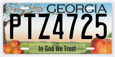 GA license plate PTZ4725