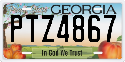 GA license plate PTZ4867