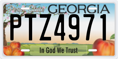 GA license plate PTZ4971