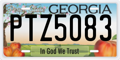 GA license plate PTZ5083