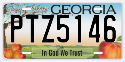 GA license plate PTZ5146