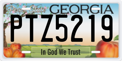 GA license plate PTZ5219