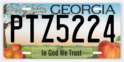 GA license plate PTZ5224