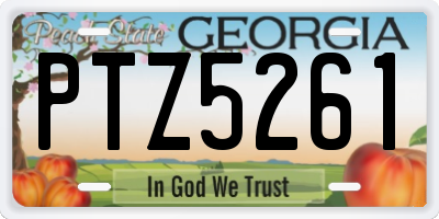 GA license plate PTZ5261