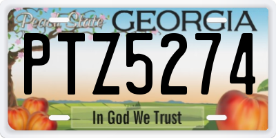 GA license plate PTZ5274