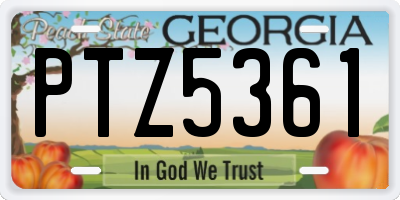 GA license plate PTZ5361
