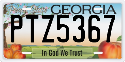 GA license plate PTZ5367