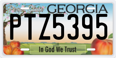 GA license plate PTZ5395