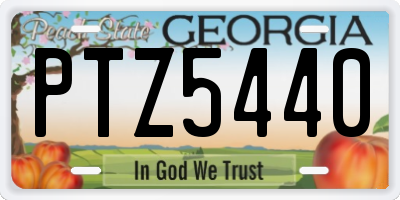 GA license plate PTZ5440