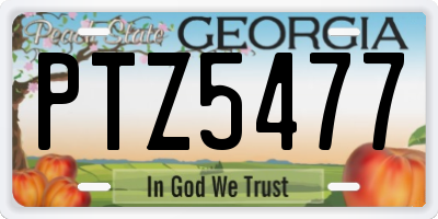 GA license plate PTZ5477