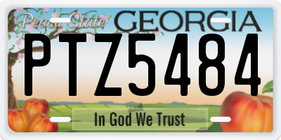 GA license plate PTZ5484
