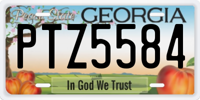 GA license plate PTZ5584