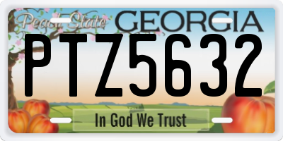 GA license plate PTZ5632
