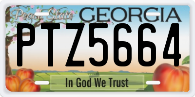 GA license plate PTZ5664