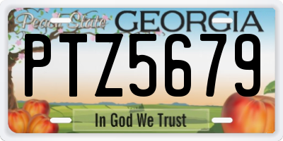 GA license plate PTZ5679