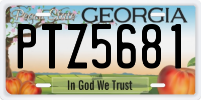 GA license plate PTZ5681