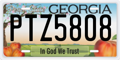 GA license plate PTZ5808